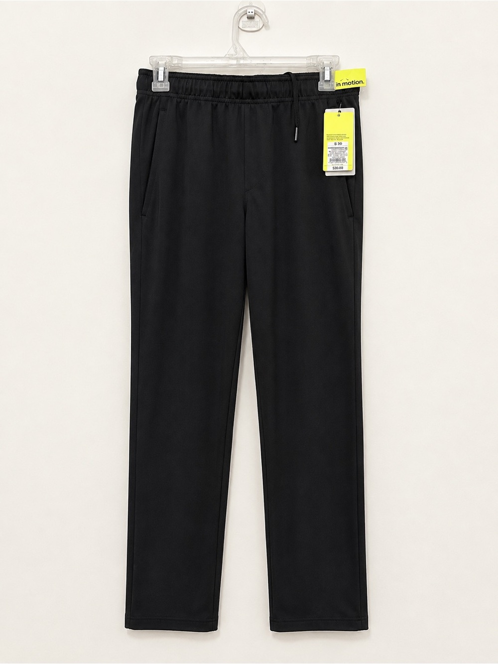 all in motion Men's Black Elastic-Waist Jogger Pants